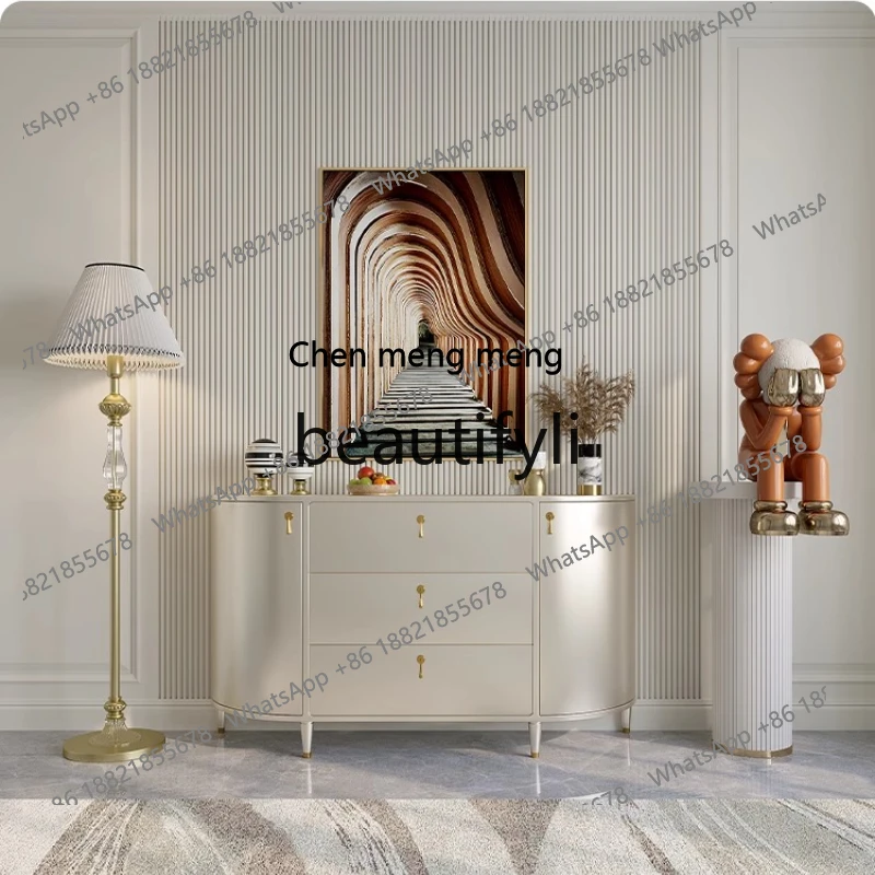 Solid wood porch cabinet, special for home entry in the living room, corner of the door,   light luxury and simple side cabinetH