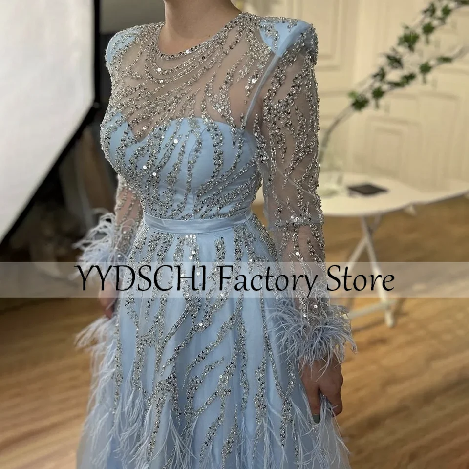 Customized Evening Dresses Luxury Mermaid Blue Applique Strapless Beading Party Dresses 2024 Formal for Women vestidos de noche