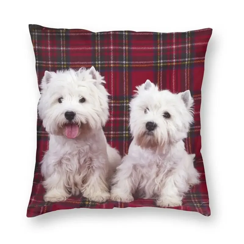 Scottish Terrier Pet Dog Pillow Case 40x40cm Sofa West Highland White Scottie Terriers Luxury Cushion Cover Square Pillowcase