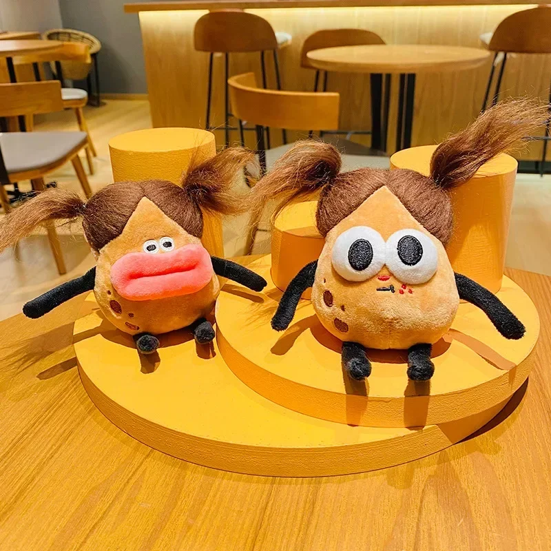 دمية لعبة قطيفة بشعر طويل للفتيان والفتيات ، ديكور حقيبة الظهر ، قلادة مضحكة ، سلسلة هاتف ، أقراط مفاتيح مضحكة ، مرح ، بطاطس ، هدايا