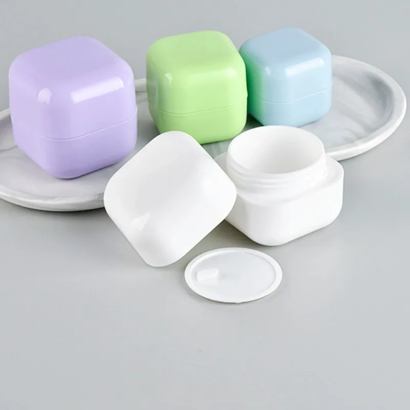 20g/30g/50g/100g Square Plastic Empty Makeup Jar Refillable Bottle Cream Jar Empty Box Cosmetic Container Travel Bottle Tools