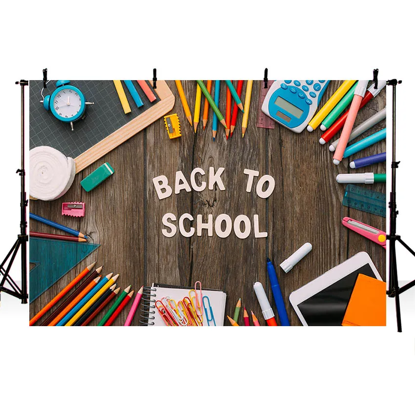 Mehofond Photography Background Back to School First Day of School Party Kindergarten Pencil Decorations Backdrop Photo Studio