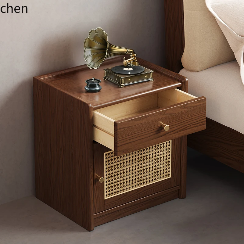 ZML bedside cabinet solid wood bedside table safe integrated household anti-theft master bedroom