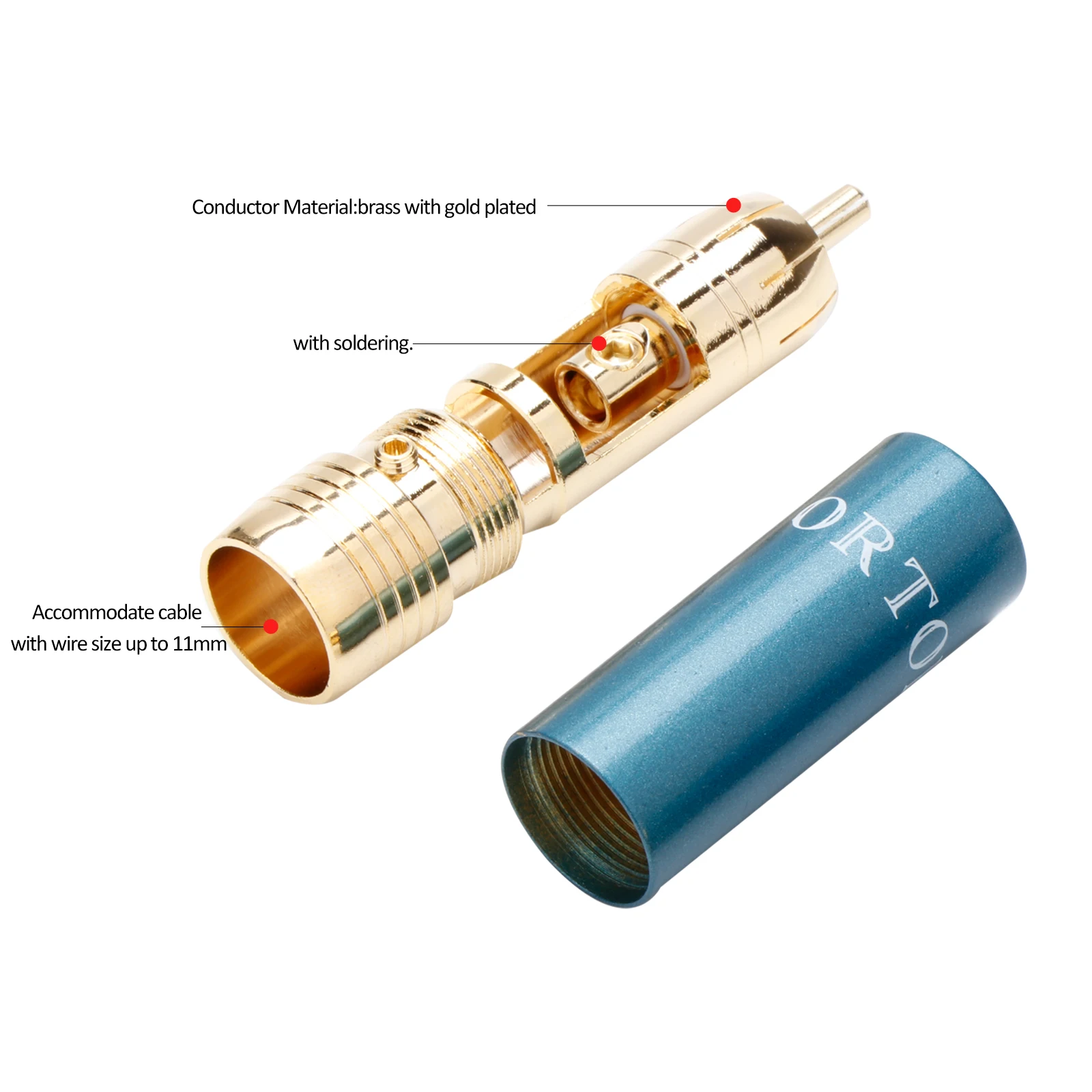 Preffair-Connecteurs de prise Audio Hi-Fi RCA plaqués or, R1722, borne RCA, vis ou connecteur soudé, haute qualité