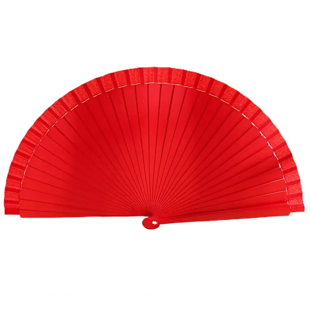 Unique Dance Fan  Art Craft Chinese Style Handheld Fan  Wooden Shank Classical Dance Fan