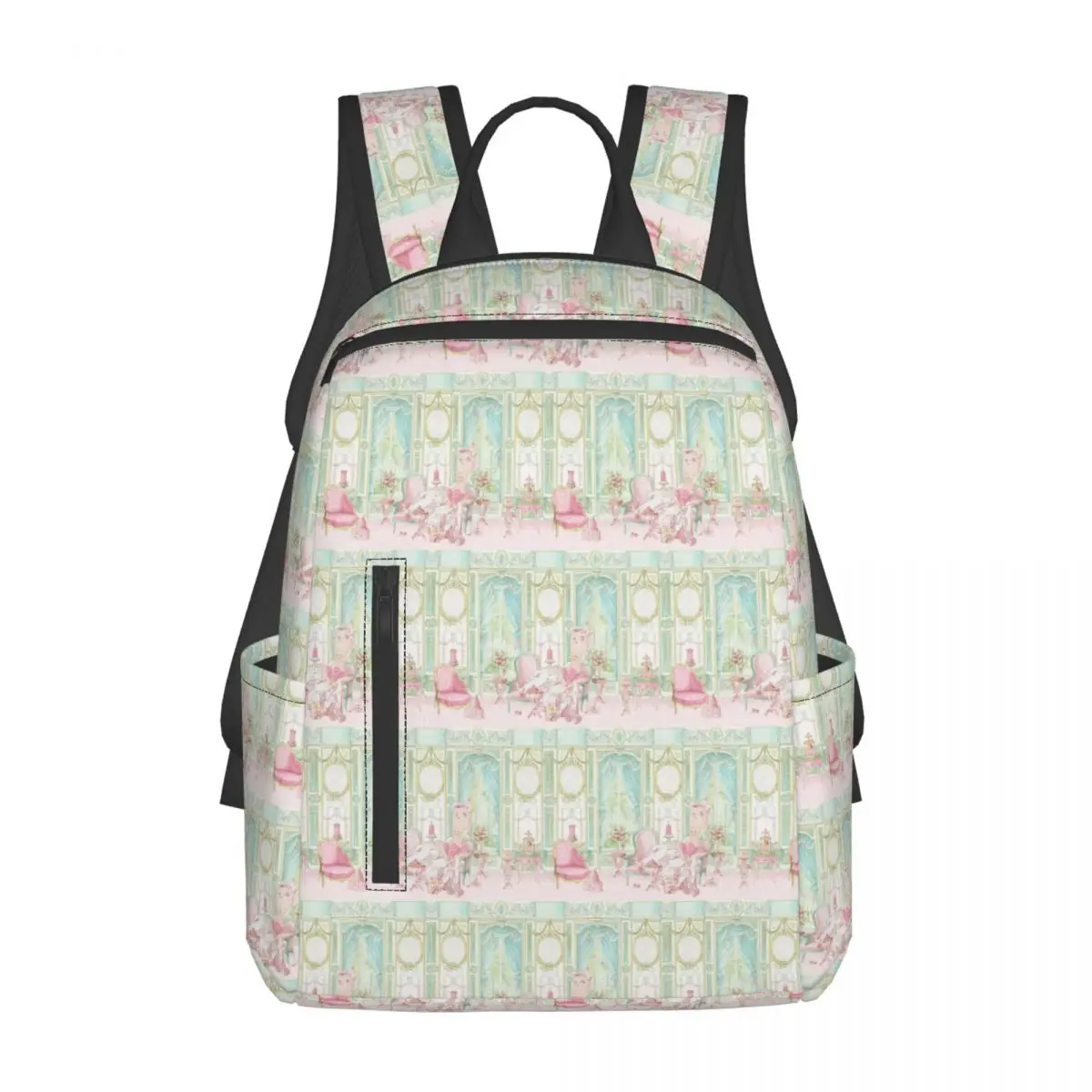 

Marie Antoinette The Pink Room Backpack Daypack Large Capacity Children BookBag School Bag Shoulder Bags for Men Women