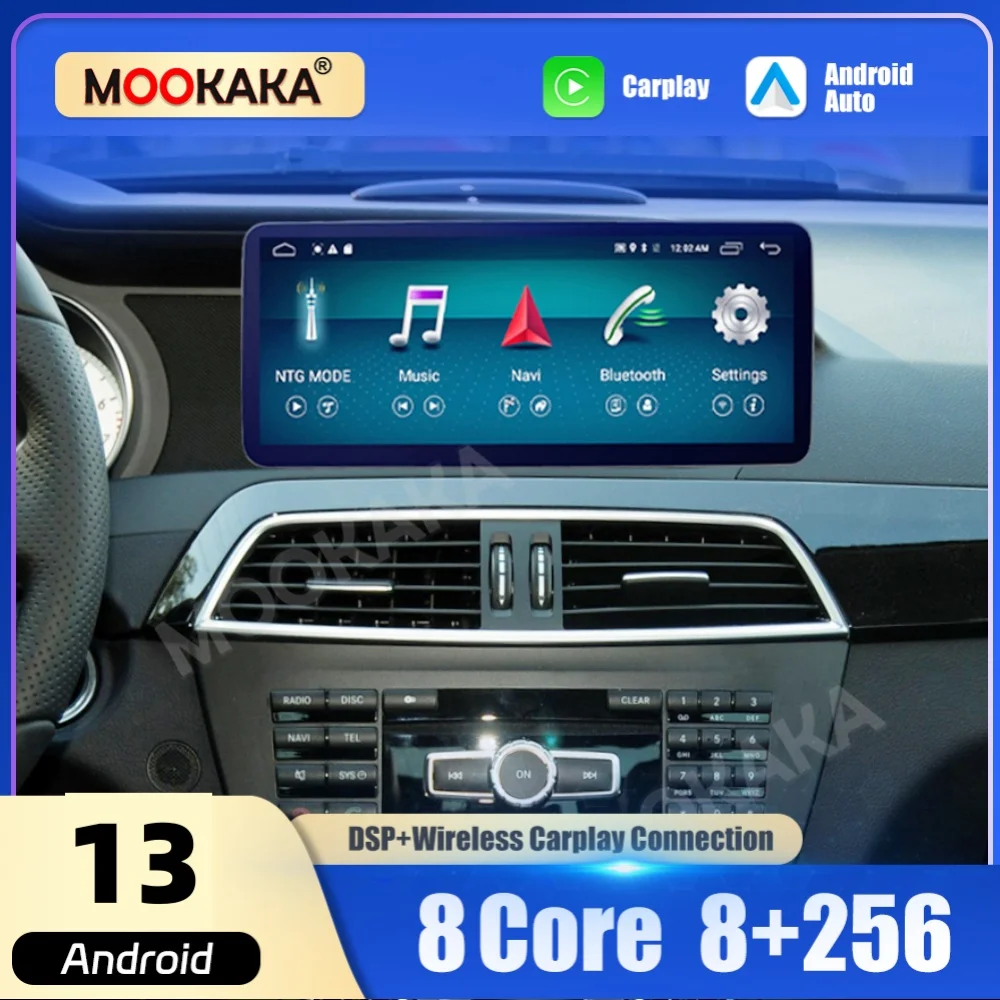 

Автомобильный радиоприемник с экраном 12,3 дюйма для Mercedes Benz C Class 2011 ~ 2014 стерео CarPlay Android авто мультимедийный плеер GPS Navi головное устройство