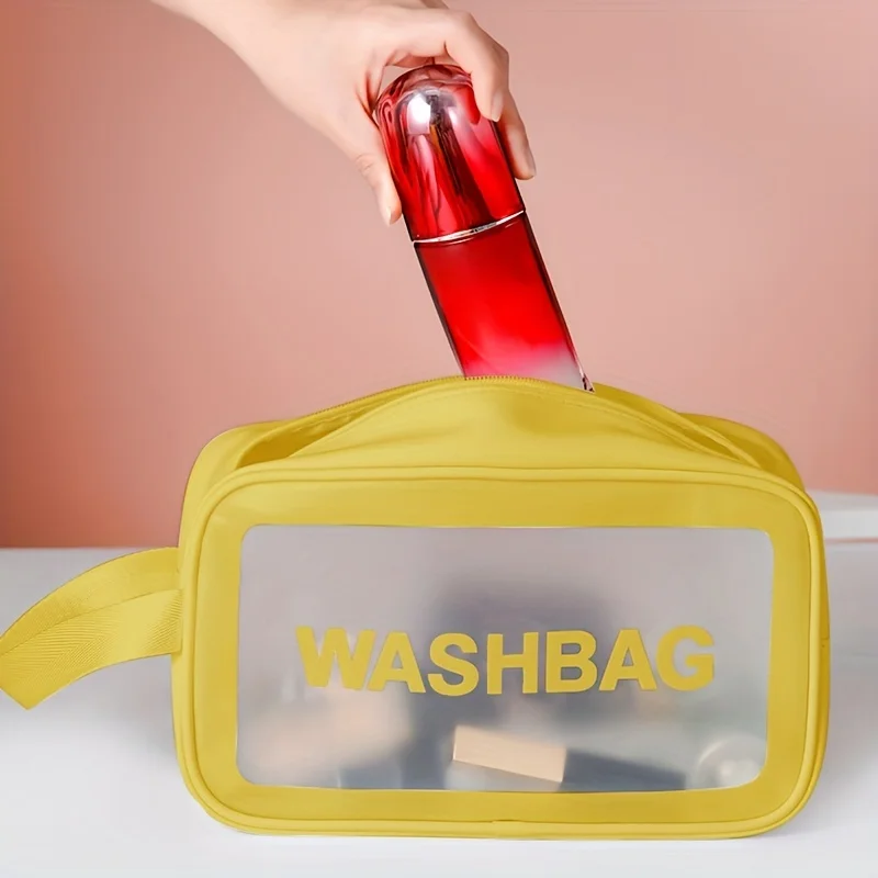 Three Piece Set of Toiletries PVC Waterproof Storage Bag Wash Bag Makeup Bag Large Capacity Waterproof Frosted Transparent Bag