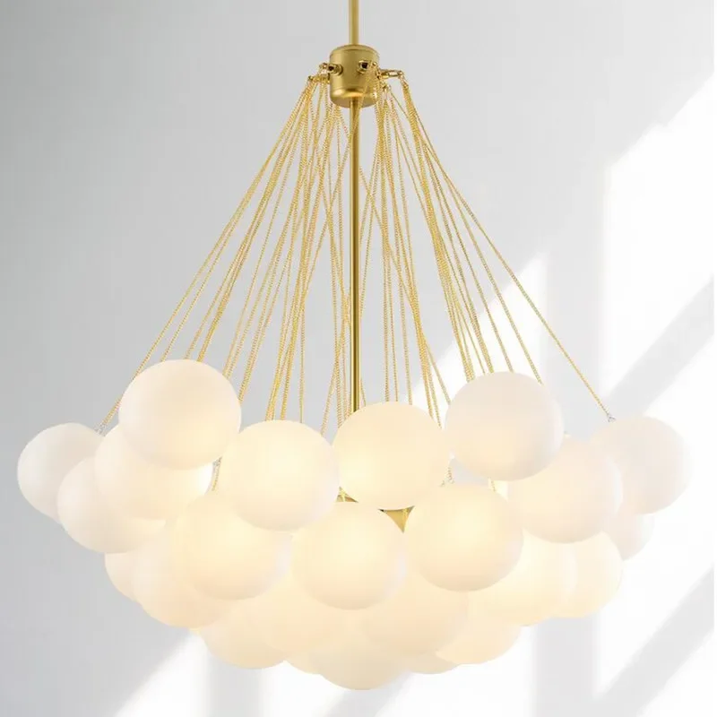 modern nordic milk white glass ball pendant lights bubble light fixture hanging bedroom living room decorative home decor lights