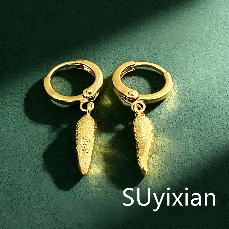 

Серьги-чили из серебра 925 пробы с золотым покрытием, модные, компактные, забавные, подарок на день рождения, годовщину, вечеринку