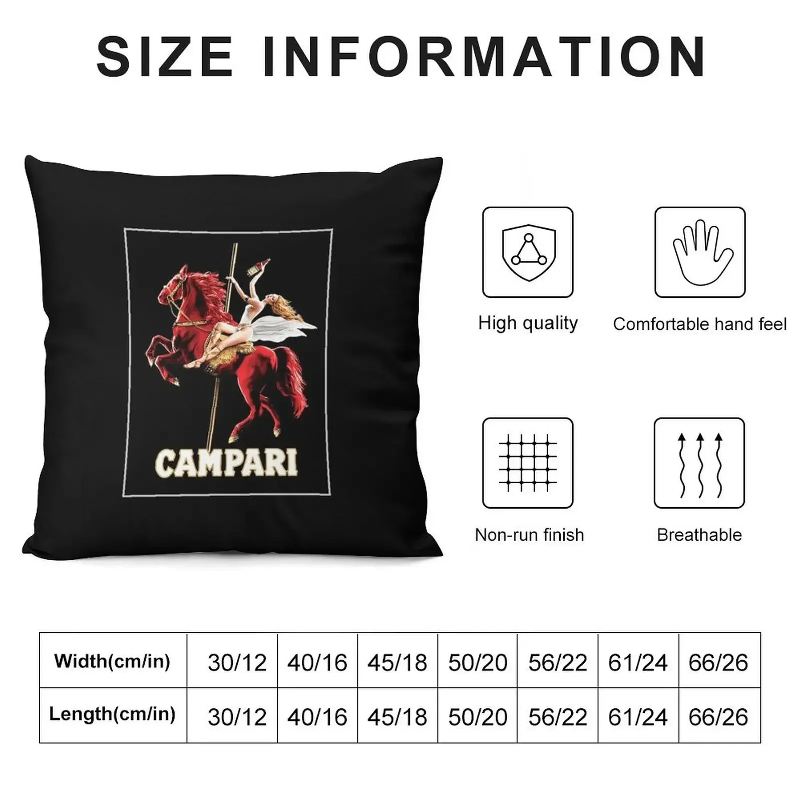 Vintage Campari Wine and Liquor Spirits Red Horse Art Print Throw Pillow Throw Pillow Covers Plaid Sofa Pillow Case