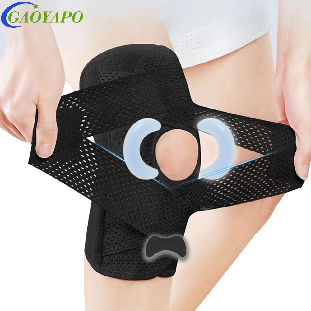 1Pcs Professional Knee Brace with Side Stabilizers,Adjustable Knee Support with Meniscus Pad& Patella Gel Pad for Meniscus Tear