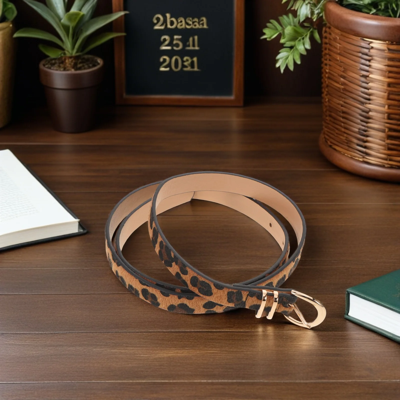 ليوبارد طباعة واسعة الخصر المرأة لينة فو حزام قابل للتعديل لفساتين الجينز خمر الحيوان طباعة حزام غير رسمي ل #2