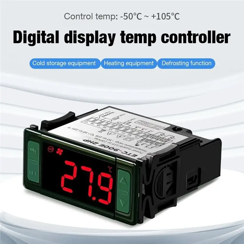 AB66-Digital Temperature Controller LCD Display-50 To 105℃ Electronic Thermostat With Heating Cooling Defrosting Functionality
