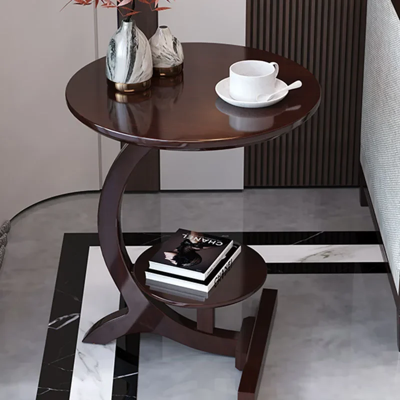 Round Wooden Small Table Desk Sweet Picnic Design Modern Living Room Table Multifunction Center Home Furniture