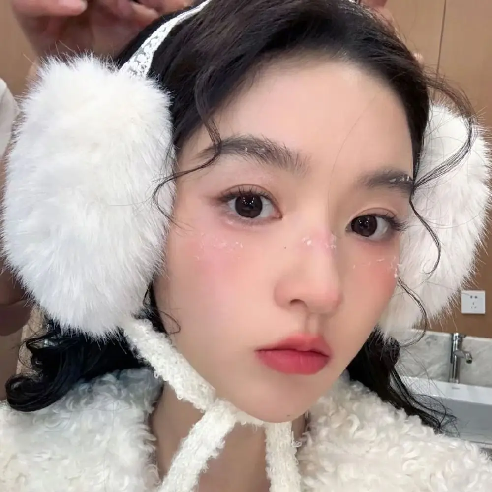 Soft Ear Cap Lace Plush Earmuffs JK Headwear Cold Proof Winter Earmuffs Earflap Windproof Warm Ear Muffs Girl