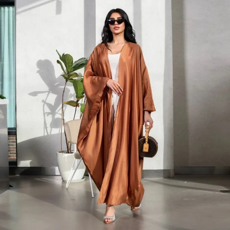 

MQ137 simple and fashionable, solid color cardigan robe women's clothing Turkey ABAYA