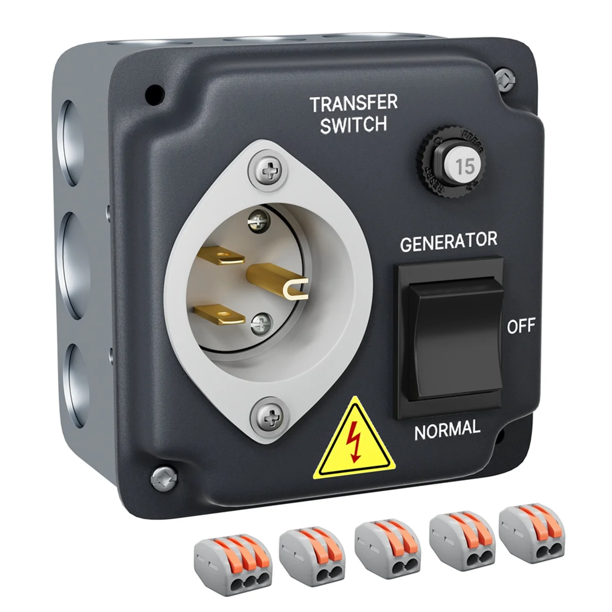 

Переключатель передачи генератора, погодозащищенный переключатель передачи, проводной с автоматическим выключателем для RV, 15 А, 125 В, вилка стандарта США