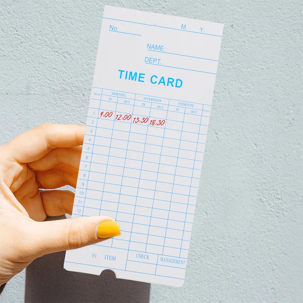 100 Pcs Card Time Clocks Classroom Money Reward System Attendance Management Cards