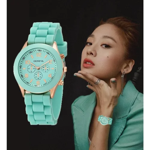 Relojes de mujer 2025, nueva moda, marca de lujo, reloj de pulsera de cuarzo con correa de silicona para mujer, reloj femenino Zegarki