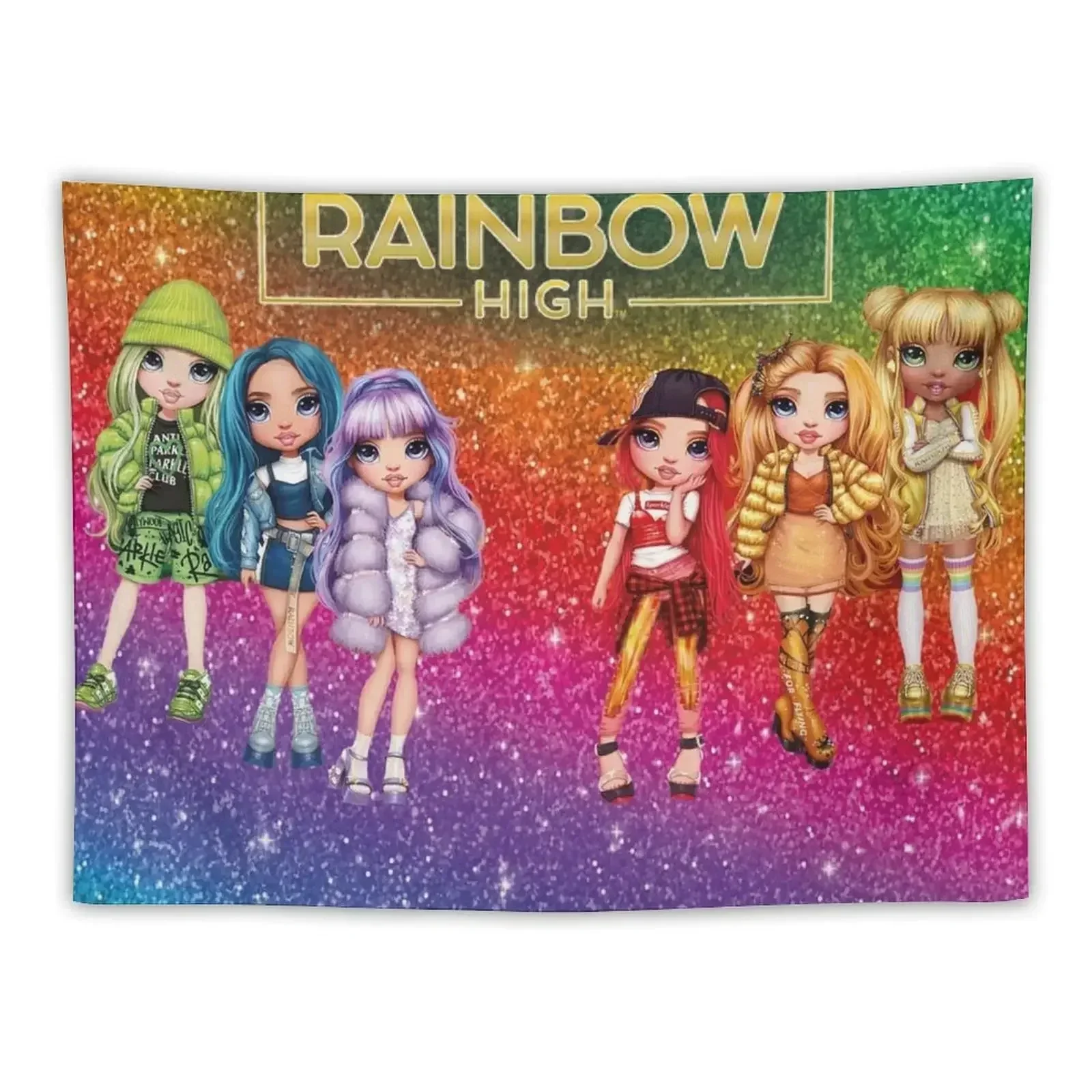 

Rainbow High Dolls Characters Tapestry Decorative Wall Murals House Decorations On The Wall Home Decoration Tapestry