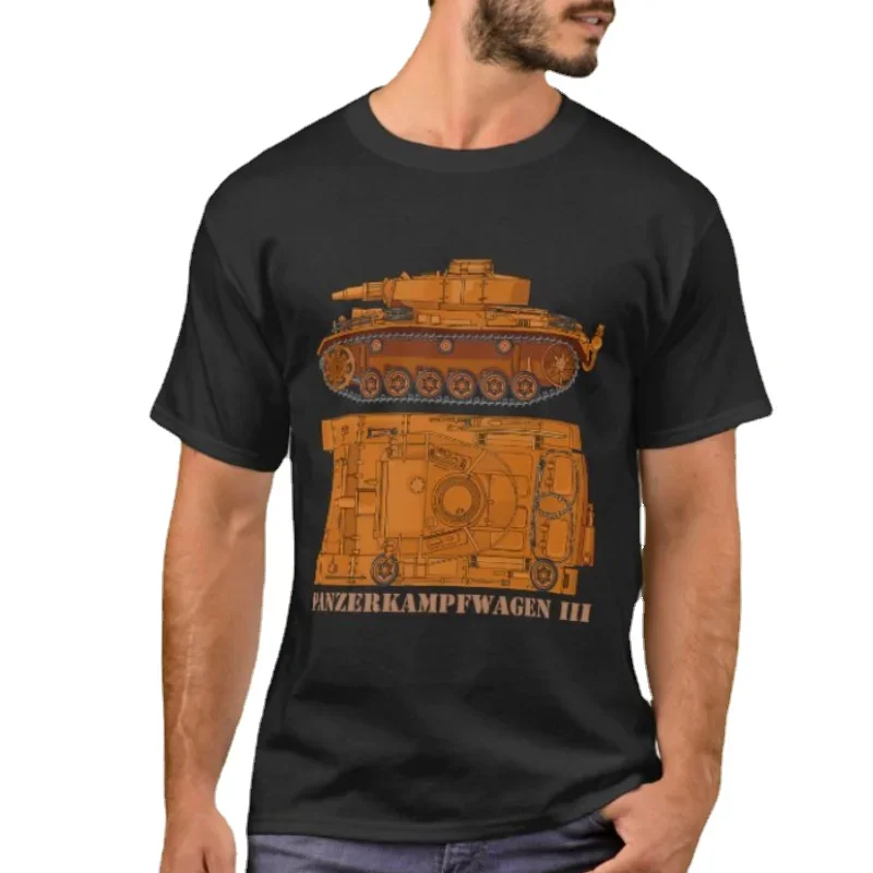 Army Wehrmacht Panzer III Tank T-Shirt 100% Cotton O-Neck Short Sleeve Casual Mens T-shirt Size S-3XL