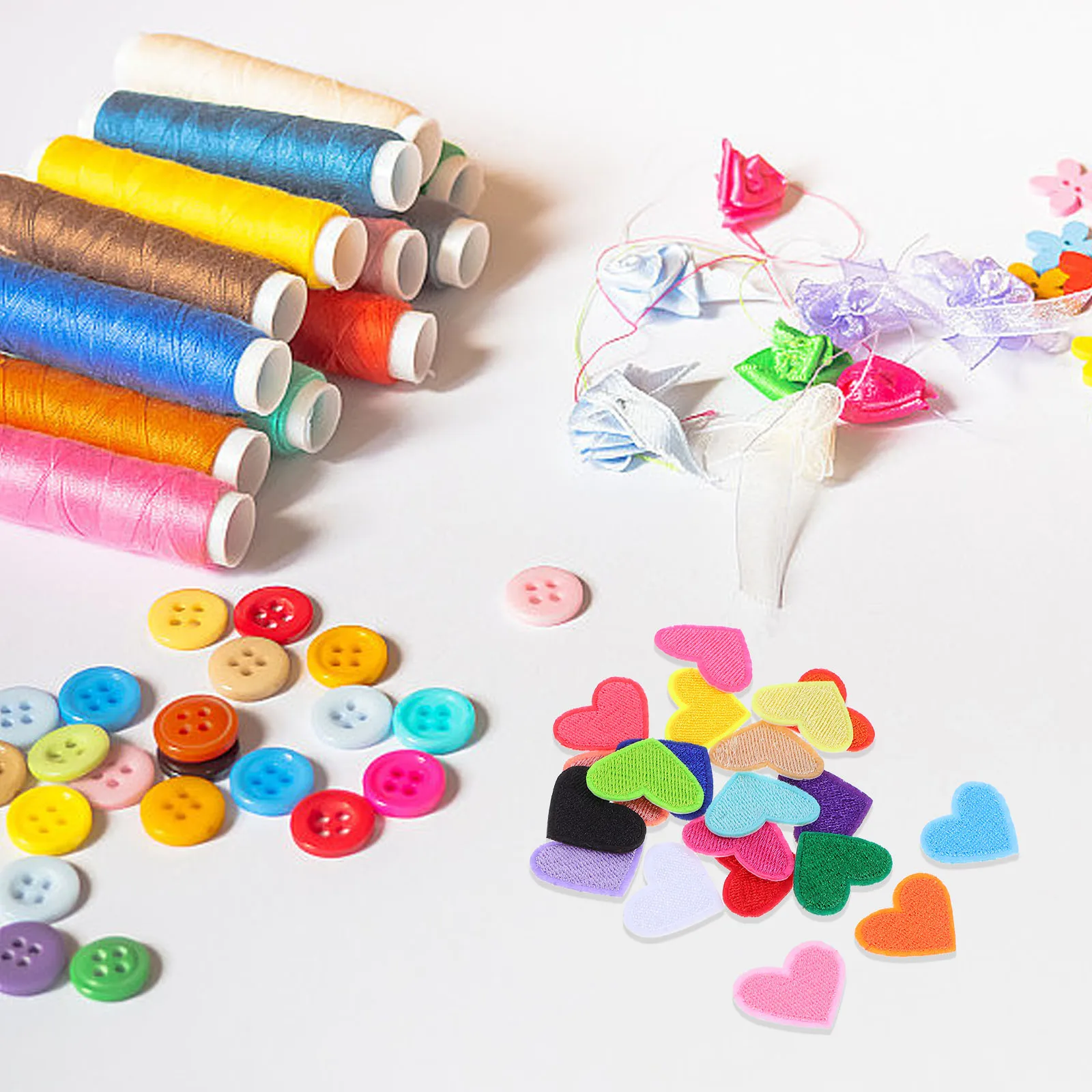 

20 Pcs Heart Iron Patches Embroidered Fabric Love Shape Stickers Sewing Clothing Accessories DIY Appliques Elastic Band