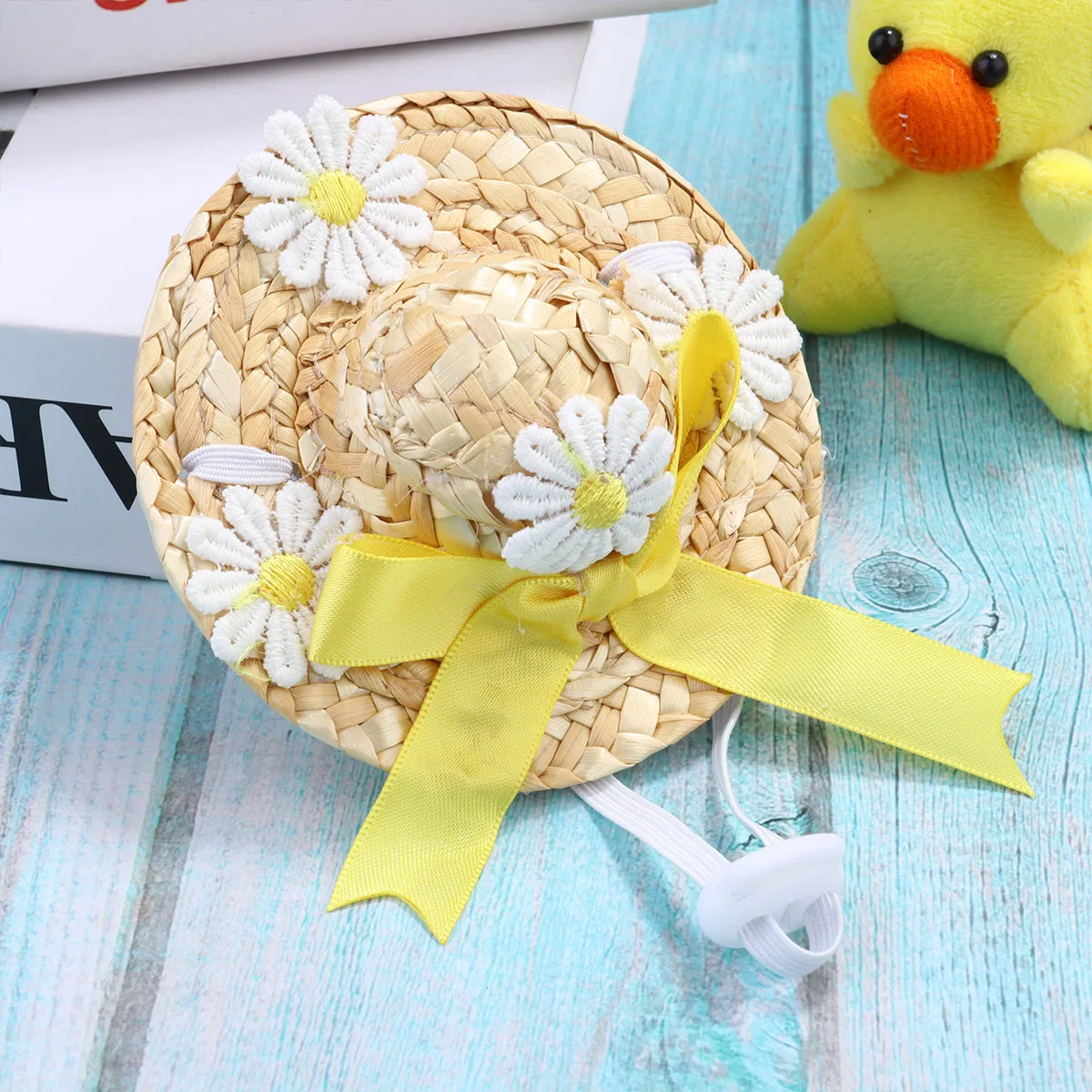 

Straw Hat Puppy Headwear Fashion Woven Cap Photography Props Dog Cat Soft Comfortable Pet Daily Wear Parties Photo Taking Pet