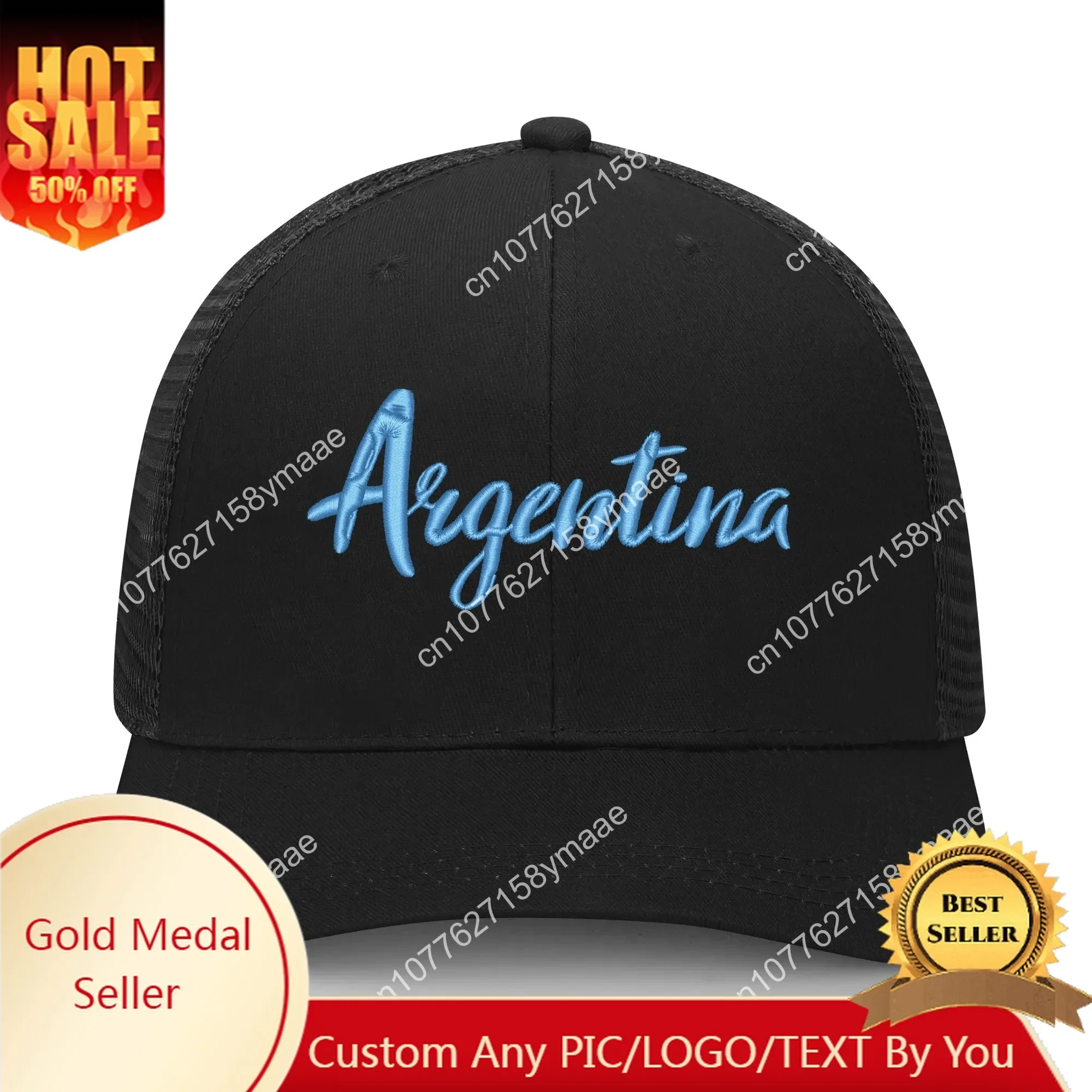 

Argentina Flag Embroidery Hat Mens Womens Sports Baseball Hat Breathable Mesh Summer Sun Visor Headwear Custom Made Caps Logo