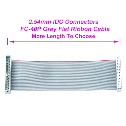 สายริบบิ้นแบน IDC 2.54มม. สายต่อขยาย FC 40-PIN ตัวผู้ไปยังตัวเมีย30ซม. 1ชิ้น (FM40-30cm-1Pcs)