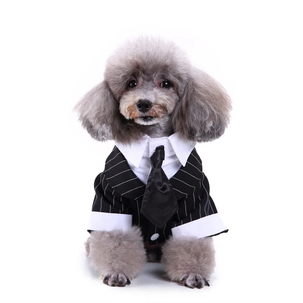 

Lovely Dog Clothes Pet Suit Bow Tie Costume Puppy Formal Clothing Comfortable Pet Apparel (Tie Stripe, Size XL)