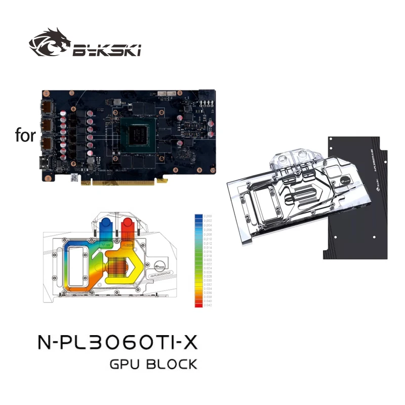 Bykski GPU Water Block Use for PELADN RX3060TI 8G D6 Video Card / Full Cover Copper Radiator with Backplane N-PL3060TI-X
