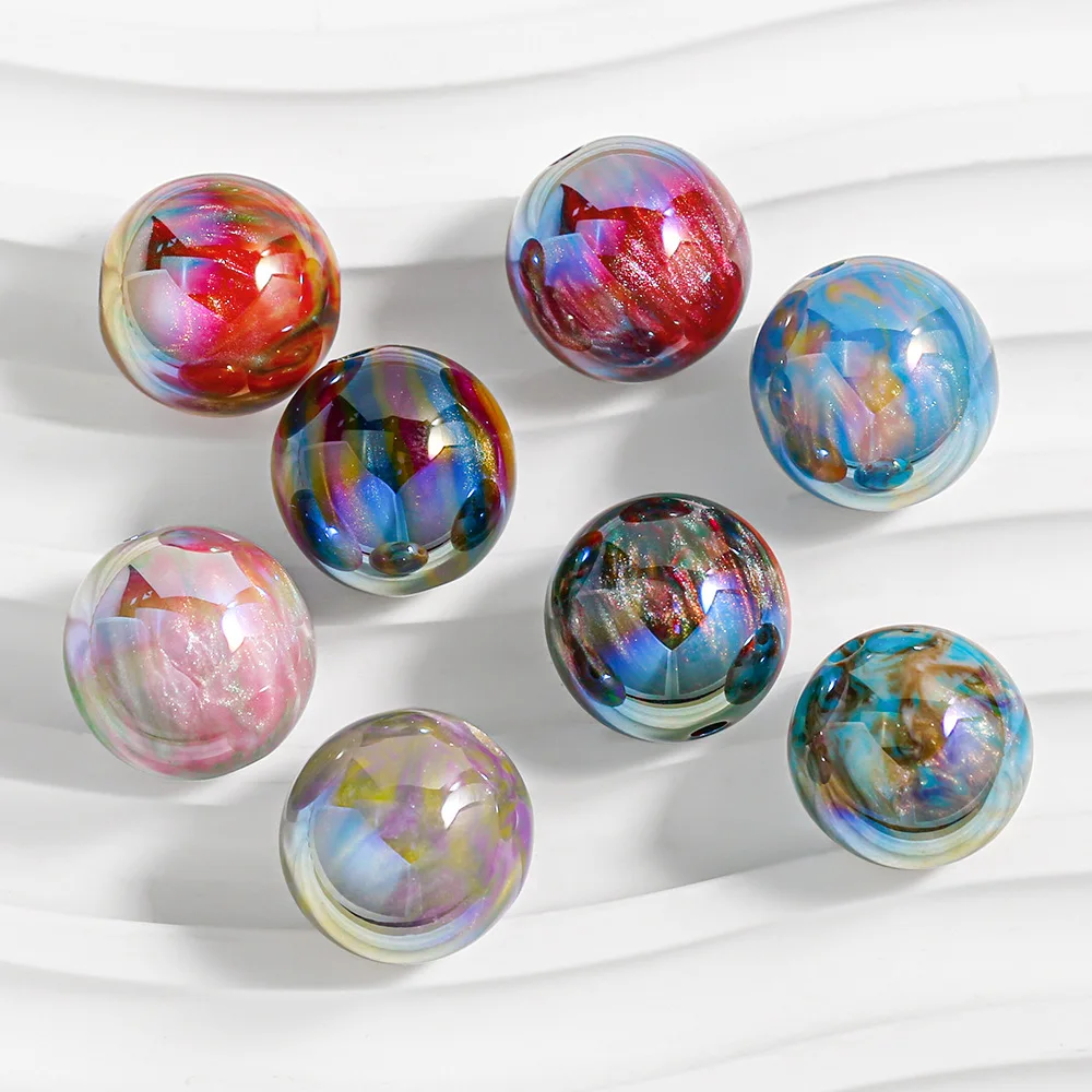 

Glitter Colorful Bling Round Resin Gumball Beads Fit Girls Summer Necklace Bracelet Earring Ornament Accessories 40pcs 16mm