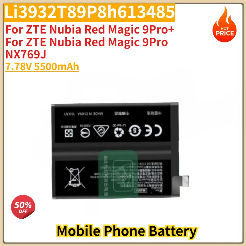 

Li3932T89P8h613485 High Quality Phone Battery 7.78V 5500mAh For ZTE Nubia Red Magic 9Pro+ Red Magic 9Pro NX769J Brand New