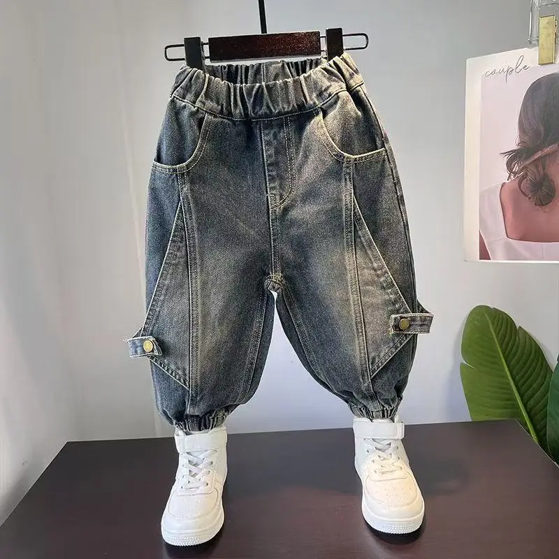 

Spring New Loose Kids Baby Boys Retro Jeans Children's Fashion Denim Pants Autumn Casual Kids Baby Boys Jeans