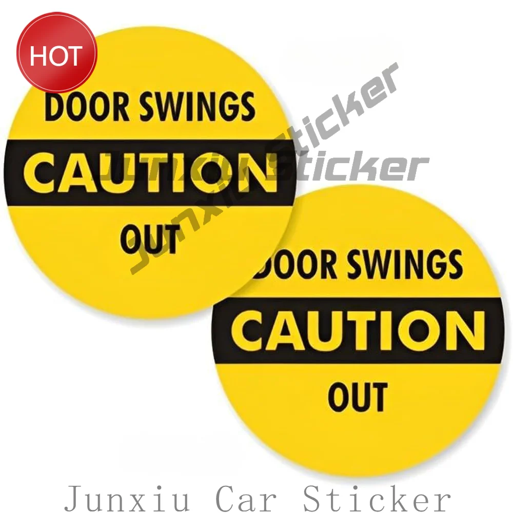 2 Pack Caution Door Swings Outward Double Sided PVC Sticker For Doors And Entrance Windows Safety Notice Decal