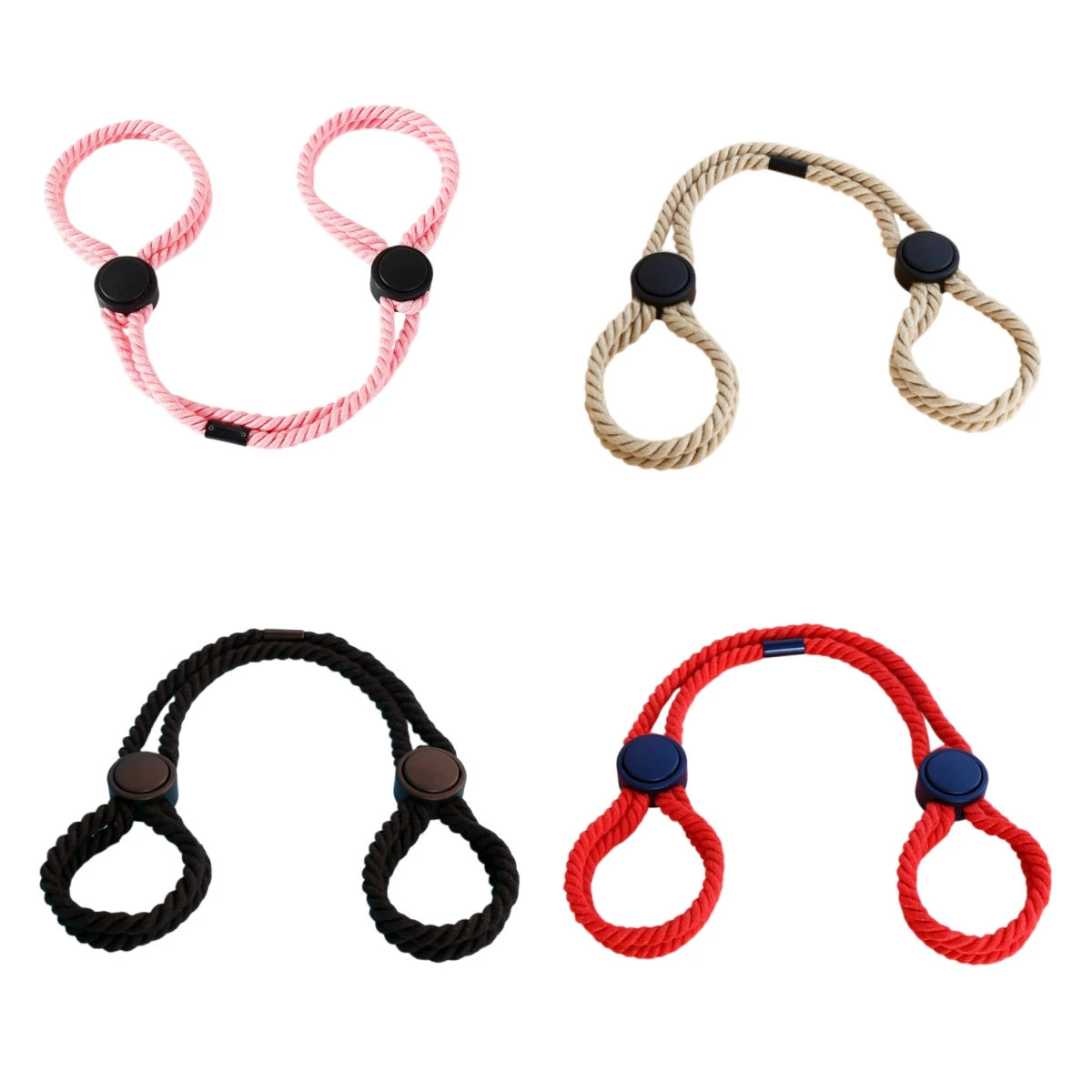 Braccialetti e Cavigliere Multifunzionali in Corda di Cotone Nero e Rosso per Feste, Cosplay e Oggetti di Scena, Accessorio Regolabile