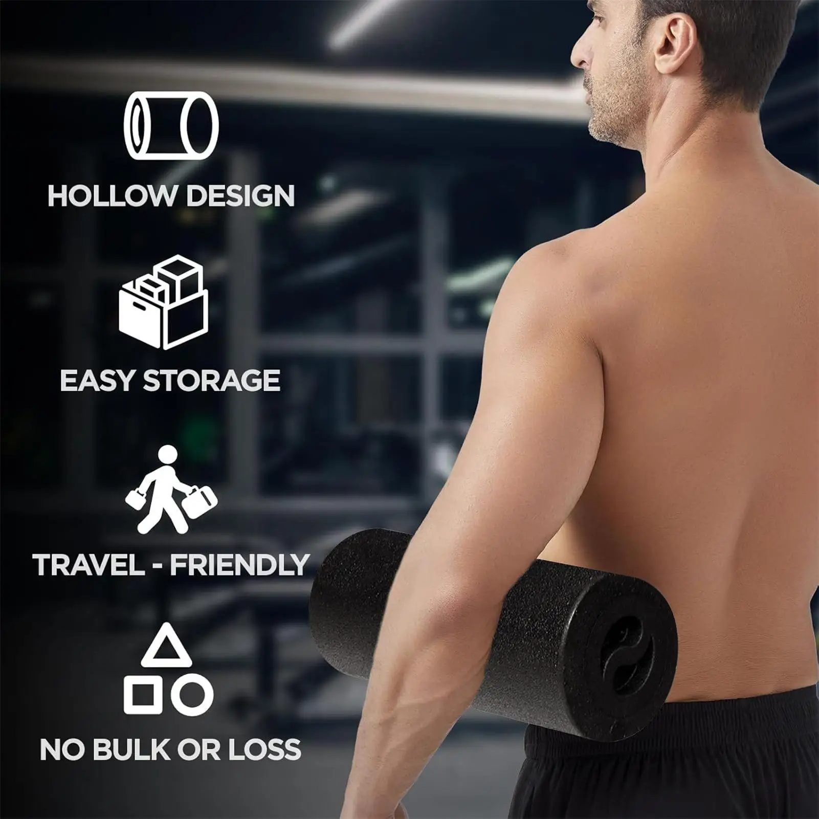 Exercise Foam Roller Massage Foam Roller Kit For Back Portable Exercise Equipment Shock-Absorbing Massager For Training Adults