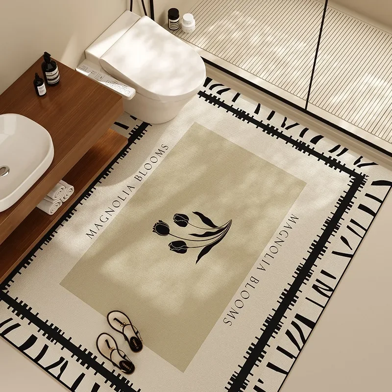 

Bathroom Carpet Non-slip Absorbent Bath Decoration Luxury Large Rug Diatom Mud Floor Mat Toilet Restroom Washroom Area Rugs