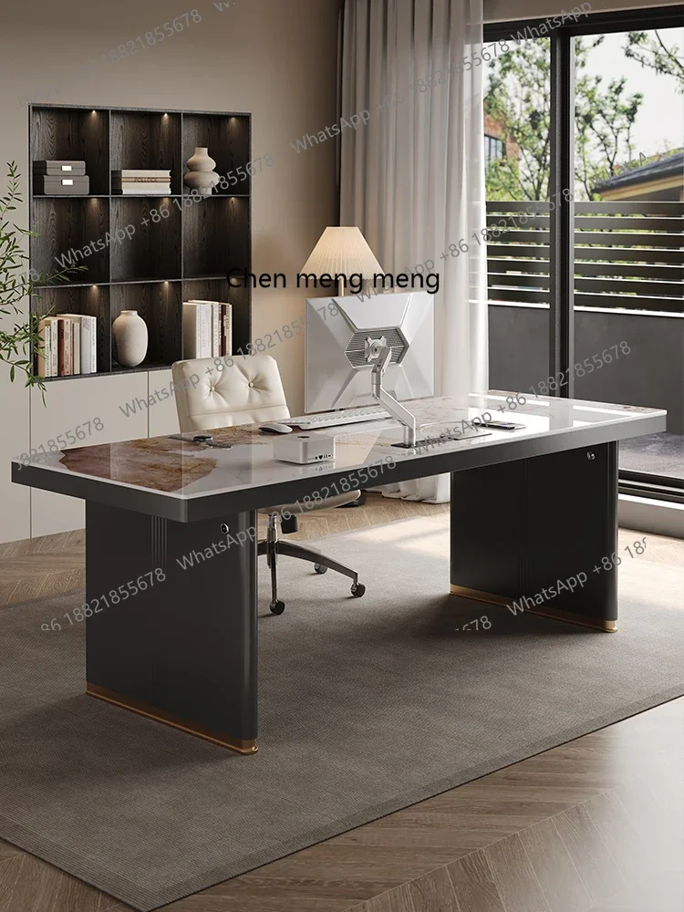 X188 Luxury Rock Slab Large Desk Long Study Desk for Living Room Dining Room Home Study Room Work Desk