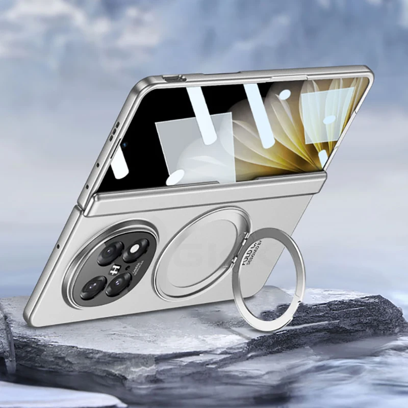 Etui z magnetycznym zawiasem 360 All-included do Oppo Find N5, zewnętrzne szkło ekranu, magnetyczny uchwyt pierścieniowy do ładowania, etui do Oppo Find N5 — zdjęcie produktu 4