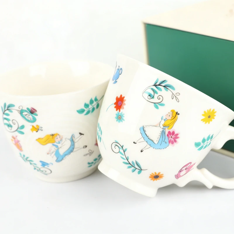 

Starbucks Cheshire Cat Alice Mug Set 2pcs Ceramic Cups Wonderland Perfect Holiday Gift