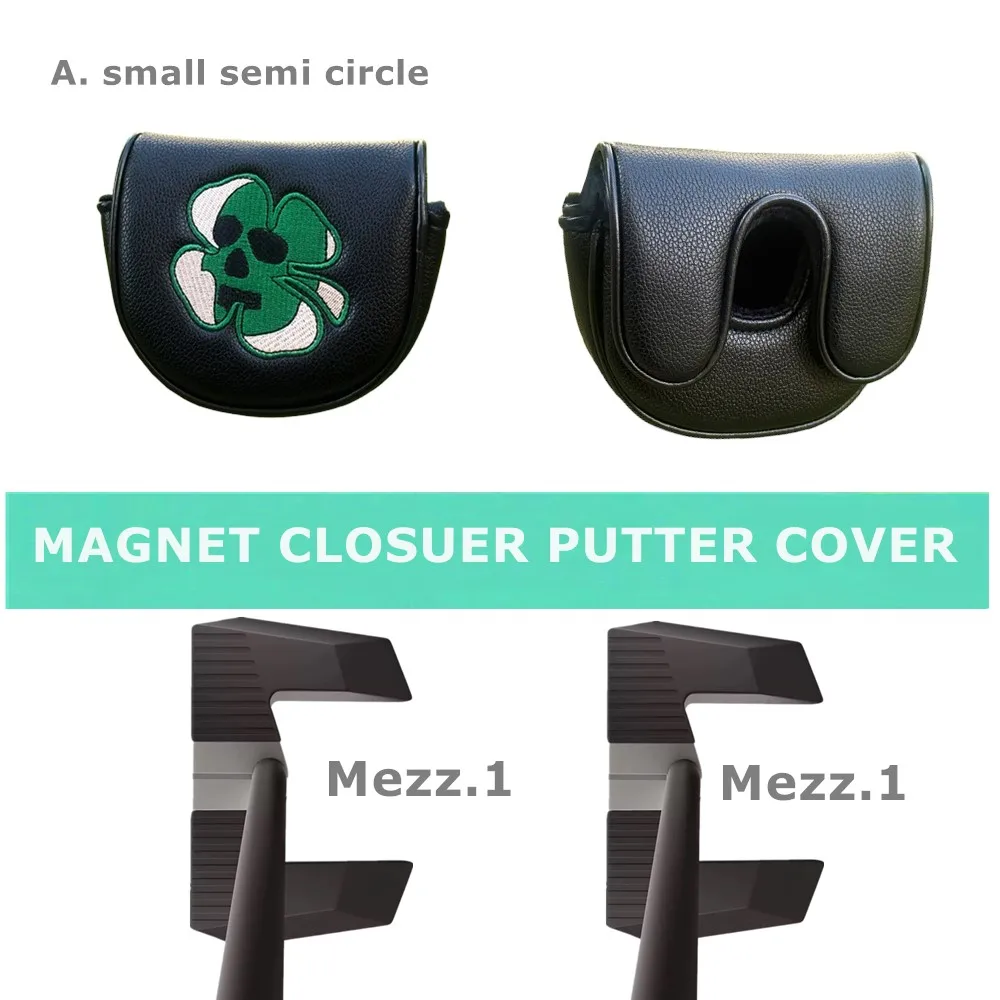 ラッキーグラス スカルフラワー DF3 ゴルフクラブカバー Mezz.1 ゴルフクラブスリーブ ゴルフクラブバランス パターカバー マグネット式閉鎖装置