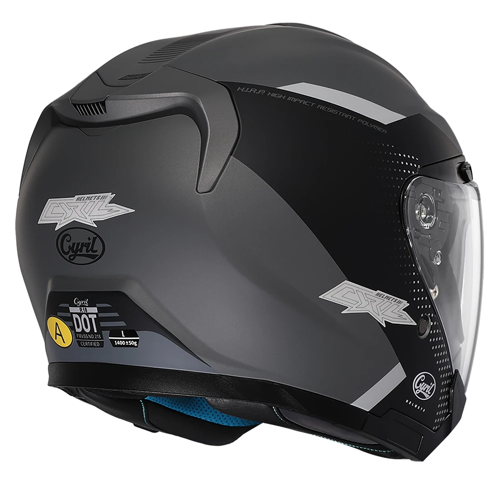 Open Face Motorcycle Helmet Double Visor Dot Approved CYRIL R18 Motorcycle Helmets for Men and Women
