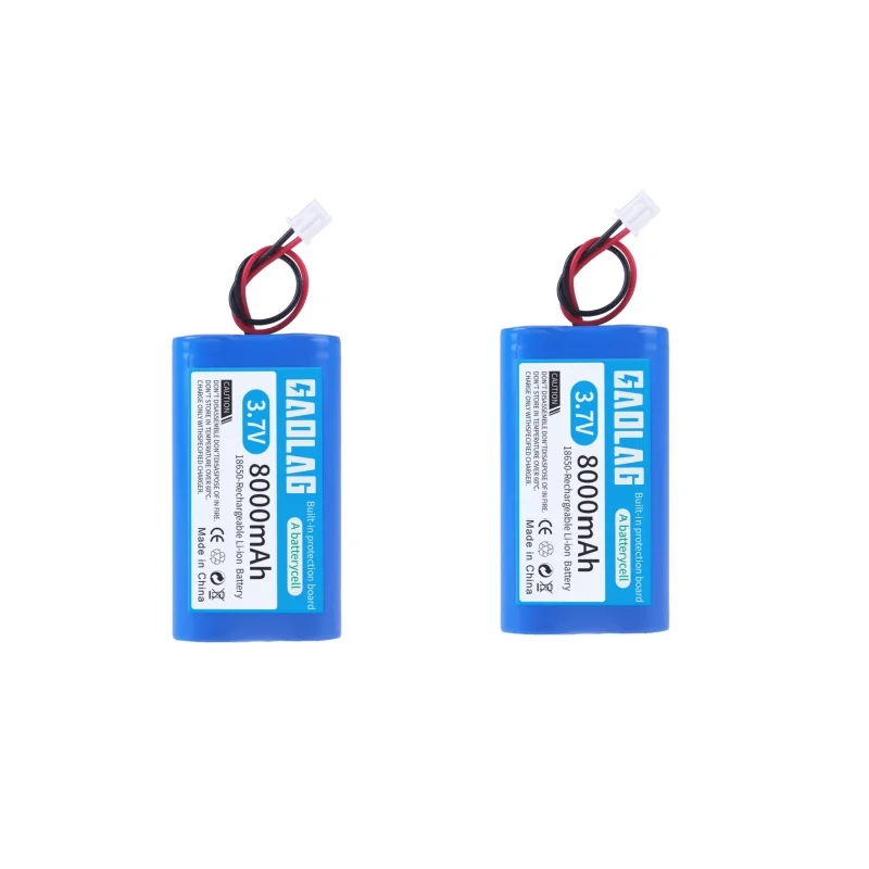 3.7 V 18650 8000 mah lithium Batterijen Oplaadbare batterij Voor Vissen LED Licht Bluetooth Speaker Outdoor Licht XH2.54-2P Plug