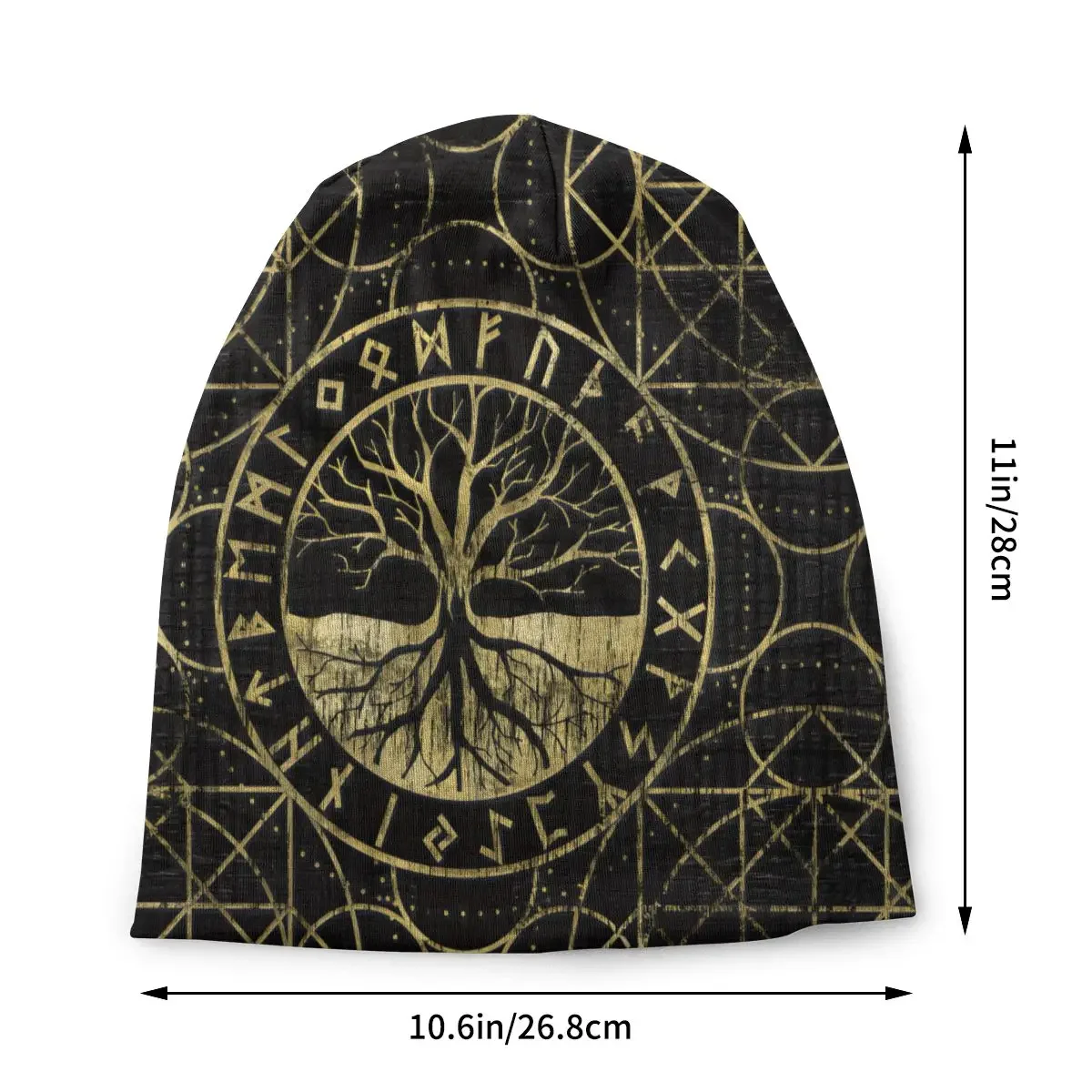 Skullies Beanies Autumn Spring Hats Tree Of Life Yggdrasil And Runes Thin Bonnet Special Caps Men Women's Earmuffs