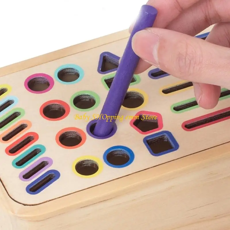 23GD 다채롭고 내구성있는 목재 모양 분류 상자 아기의 초기 학습 및 감각 놀이에 이상적입니다.