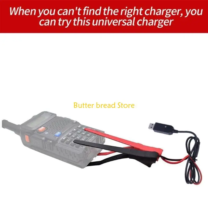 W89C USB Charger-Cord for UV-5R UV-82 BF-888S TYT-Retevis Two Way Radio Charging-Clip