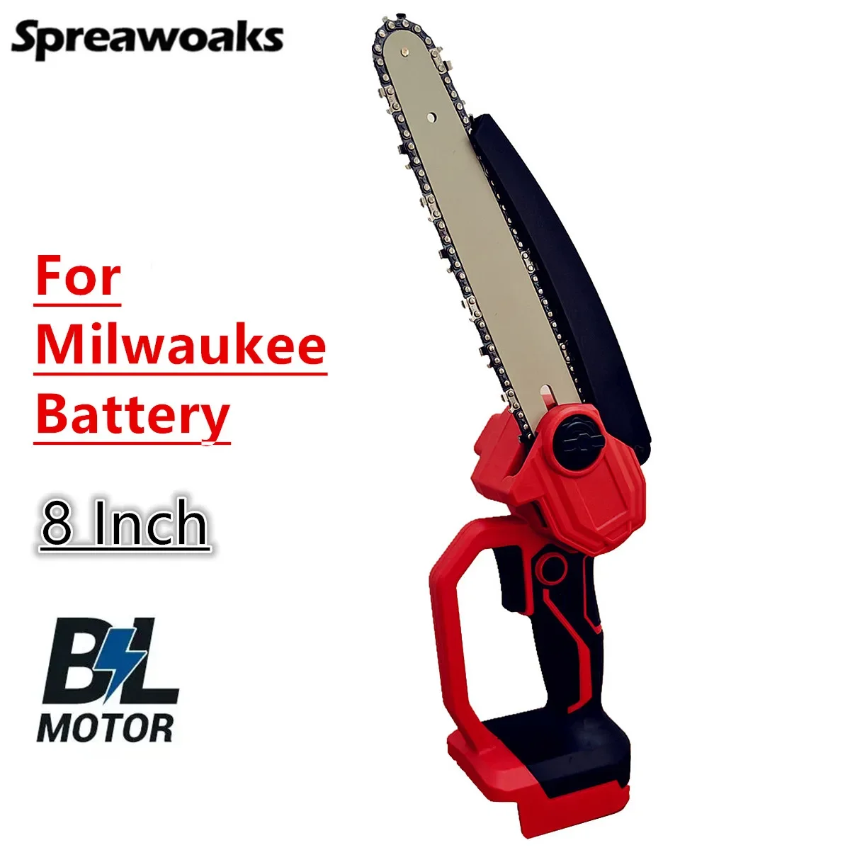 For Milwaukee / Dewalt / Makita 18V 20V Battery Brushless Chainsaw 8 Inch Electric Cordless Chain Saw WoodworKing Power Tools