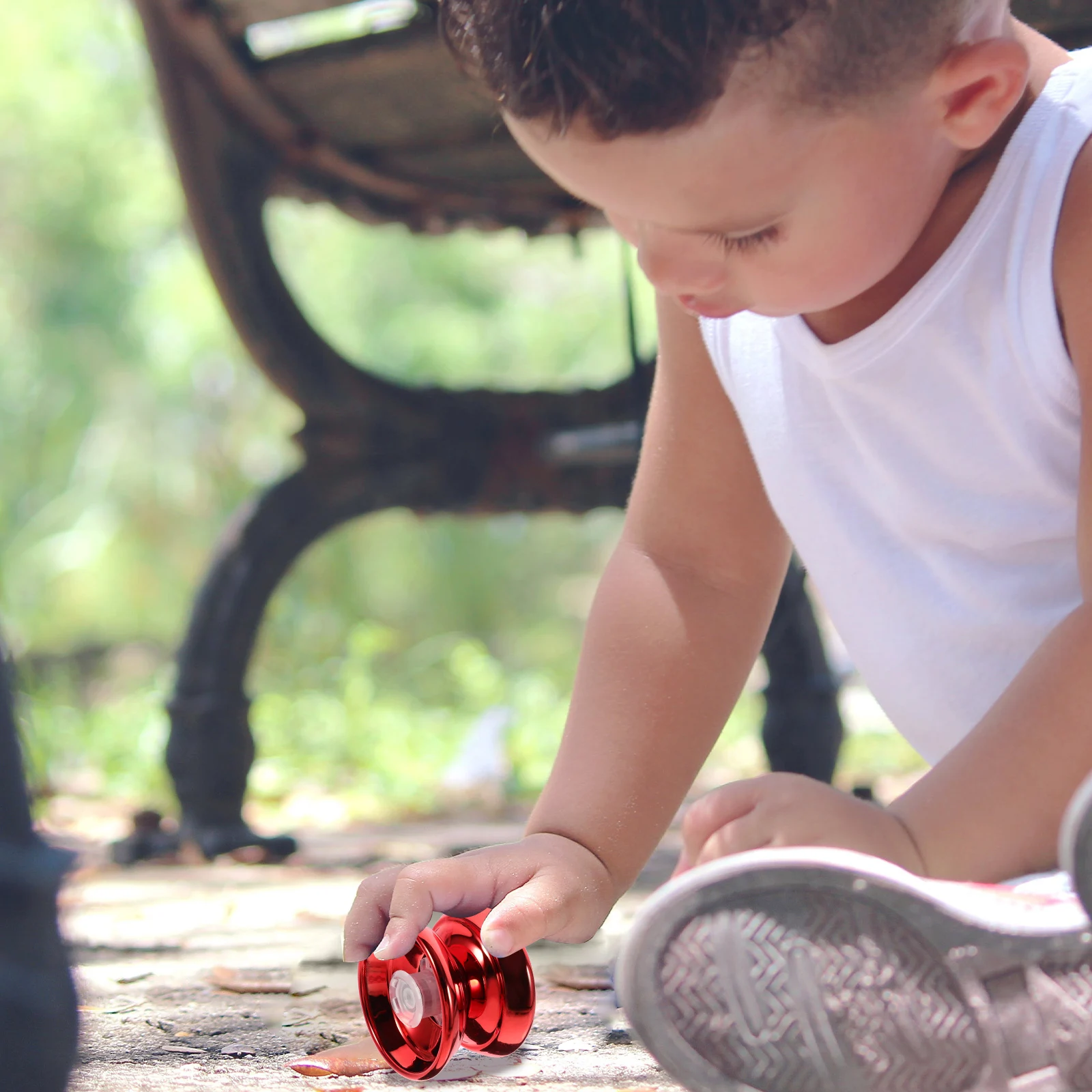 

1 set Alloy Yo yo Metal Yo Red Color 866 6712 Portable Size Exercise Coordination Fun Toy Kids Outdoor String Plaything